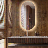 Specchio LED Ovale | Pulsanti touch | Funzione anti-appannamento | Luce bianca neutra - Reyze Serie Ambient Modello 1